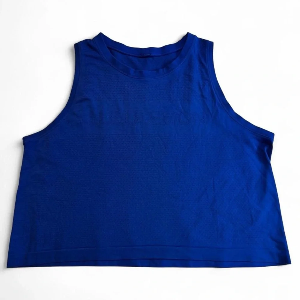 Lululemon Breeze By Muscle Crop Tank - Jet Stream Blue